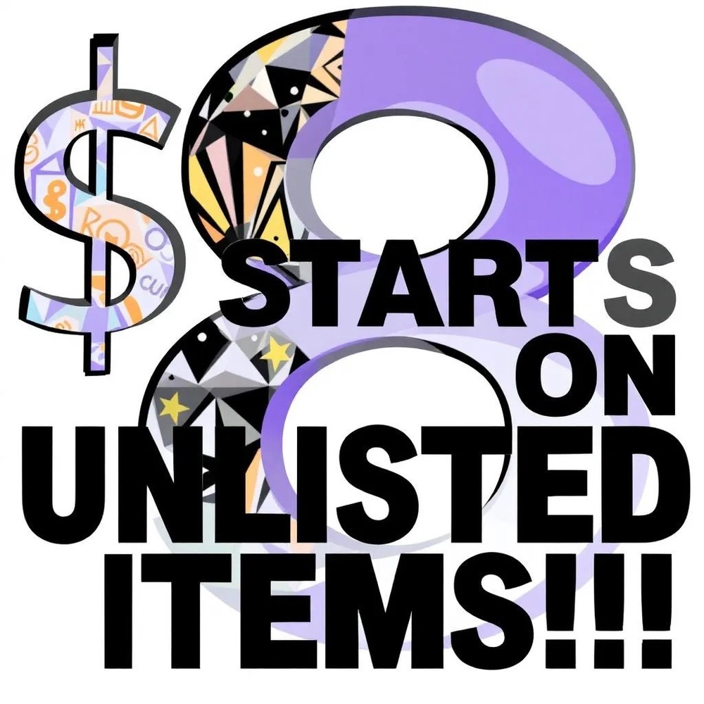 $8 Starts on unlisted items! Happy shopping!🛍️